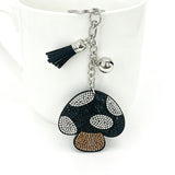 Fashion hot diamond mushroom keychain bag pendant tassel classy sense of light luxury decorative pendant