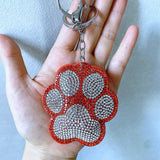 Hot-selling cross-border european and american creative cartoon bear paw hot diamond keychain japanese and korean fashion versatile jewelry bag pendant