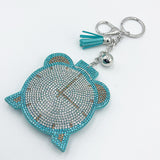 Diamond-studded alarm clock keychain - european & american style tassel metal charm - bag accessory - cross-border hot seller