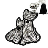 Diamond-studded cat keychain - european & american style tassel metal charm - bag accessory - cross-border hot seller