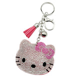 Hotfix rhinestone hk keychain tassel charm cute girl's bag accessory fashion gift
