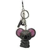 Diamond-studded koala keychain - european & american style tassel metal charm - bag accessory - cross-border hot seller