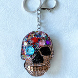 Halloween korean velvet skull keychain - punk style bag charm - trendy & unique accessories