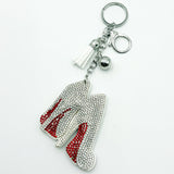 Diamond-studded high heel keychain - european & american style tassel metal charm - bag accessory - cross-border hot seller