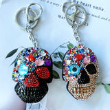 Halloween korean velvet skull keychain - punk style bag charm - trendy & unique accessories