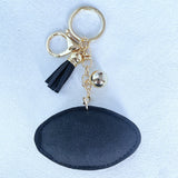 Korean velvet rhinestone football keychain - sports-themed bag charm, car keyring accessory, men's gift