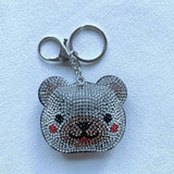 Korean velvet cute bear head keychain - adorable bear-themed bag charm - plush bear backpack accessory - luggage & bag decoration