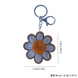 Daisy sunflower bag charm - hot selling korean velvet rhinestone bag accessories, keychains, and phone case decorations for cross-border e-commerce