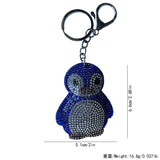Cross-border penguin hot diamond keychain korean velvet diamond-encrusted antarctic animal pendant cute cartoon bag accessories