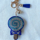 Cross-border korean velvet hot diamond velvet bag pendant lollipop diamond keychain tassel keychain wholesale