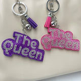 Hot diamond the queen keychain diamond-encrusted tassel bag pendant fashion girl jewelry pendant
