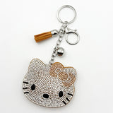 Hotfix rhinestone hk keychain tassel charm cute girl's bag accessory fashion gift