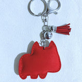 Cartoon cow hotfix rhinestone keychain, korean velvet zodiac charm, cute and adorable cow bag accessories