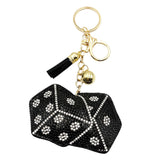 New arrival diamond-encrusted dice keychain fashion tassel metal bag pendant cross-border hot-selling creative accessories