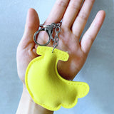 Creative korean velvet rhinestone faux fruit keychain - banana full diamond bag charm, wallet, car chain accessory