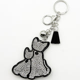 Diamond-studded cat keychain - european & american style tassel metal charm - bag accessory - cross-border hot seller