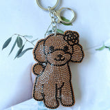 Hot-selling, classic rhinestone-studded cartoon dog keychain – a trendy accessory for your bag or keys!