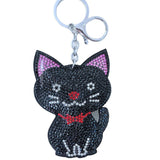 Animal series keychains: korean velvet hotfix rhinestone cat, dog, leopard, snake, lizard - multiple styles for bag accessories