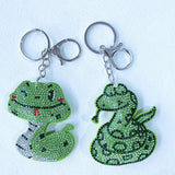 Snake s-shaped hot diamond keychain korean velvet diamond-encrusted zodiac pendant stylish mysterious animal luggage accessories