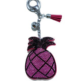 New rhinestone pineapple keychain, korean velvet bag charm, luggage & car accessories - wholesale direct from manufacturer