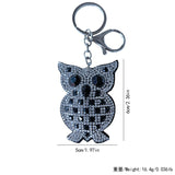 Cross-border owl hot diamond keychain korean velvet diamond-encrusted super flash pendant night owl bag accessories birthday gift