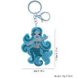 Korean velvet rhinestone mermaid keychain - a fairytale collector's item, dreamy theme bag charm for girls