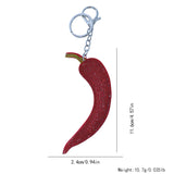 Chili keychain korean velvet hot diamond red chili shape shiny bag accessories fun kitchen bag chain accessories