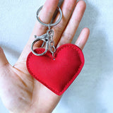 Cross-border hot-selling korean velvet diamond pure colorlove heart cat dog keychain pendant bag accessories