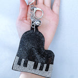 Korean velvet piano keychain - musical theme bag charm - musical instrument shaped backpack accessory - gift for music lovers