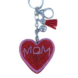Thank you mom gift: korean velvet mum letter heart keychain - mother's day birthday gift, car accessory