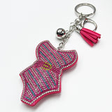 Cross-border diamond-encrusted bikini keychain for women fashion tassel bag pendant creative jewelry pendant