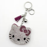 Hotfix rhinestone hk keychain tassel charm cute girl's bag accessory fashion gift