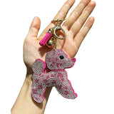 Puppy bag hanging cross-border hot selling korean velvet hot diamond keychain tassel diamond-encrusted women's long-eared dog bag accessories