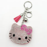 Hotfix rhinestone hk keychain tassel charm cute girl's bag accessory fashion gift