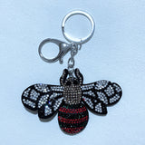 Bee insect keychain korean velvet hot diamond waist chain accessories accessible luxury rhinestone exquisite bellows bag pendant