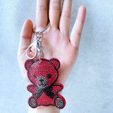 Cross-border bear hot diamond keychain korean velvet diamond cartoon pendant cute cute bag accessories