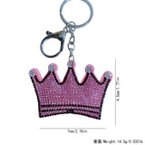 Pink crown hotfix rhinestone keychain, korean velvet diamond pendant, ultra-light girly heart bag charm, fashion gift