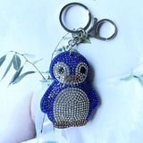 Cross-border penguin hot diamond keychain korean velvet diamond-encrusted antarctic animal pendant cute cartoon bag accessories