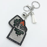 Rhinestone lighter keychain tassel charm - women's bag & car accessories - diamond embellished