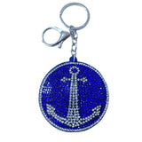 Fashion hot diamond keychain sailboat anchor luggage pendant business bag flight travel anchor anti-lost key chain