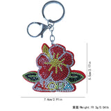 Flower korean velvet hot diamond keychain cross-border wholesale narcissus leather full diamond soft bag jewelry pendant