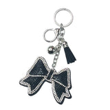 New arrival diamond-encrusted bows keychain fashion tassel metal bag pendant cross-border hot-selling model