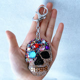 Halloween korean velvet skull keychain - punk style bag charm - trendy & unique accessories