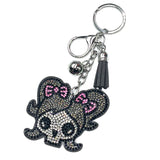 Diamond skull girl keychain cartoon tassel pendant cute bag car accessories new arrival hot diamond pendant