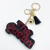 New arrival hot diamond the queen keychain diamond-encrusted tassel bag pendant fashion girl jewelry pendant