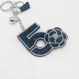 New arrival creative hot diamond small fragrant keychain hot pendant picture inlaid diamond camellia bag hanging ornament