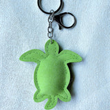Turtle hotfix rhinestone keychain, korean velvet rhinestone pet charm, durable lightweight backpack accessory, pet gift