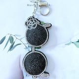 Cross-border exclusive: camellia eyeglass keychain - korean velvet, japanese retro style, exquisite & artistic bag charm