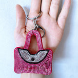Cross-border new arrival hot diamond bag keychain car key chain backpack pendant korean velvet hot diamond luggage accessories