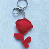 Korean velvet rhinestone rose keychain - romantic gift for couples & best friends - perfect for bags & backpacks